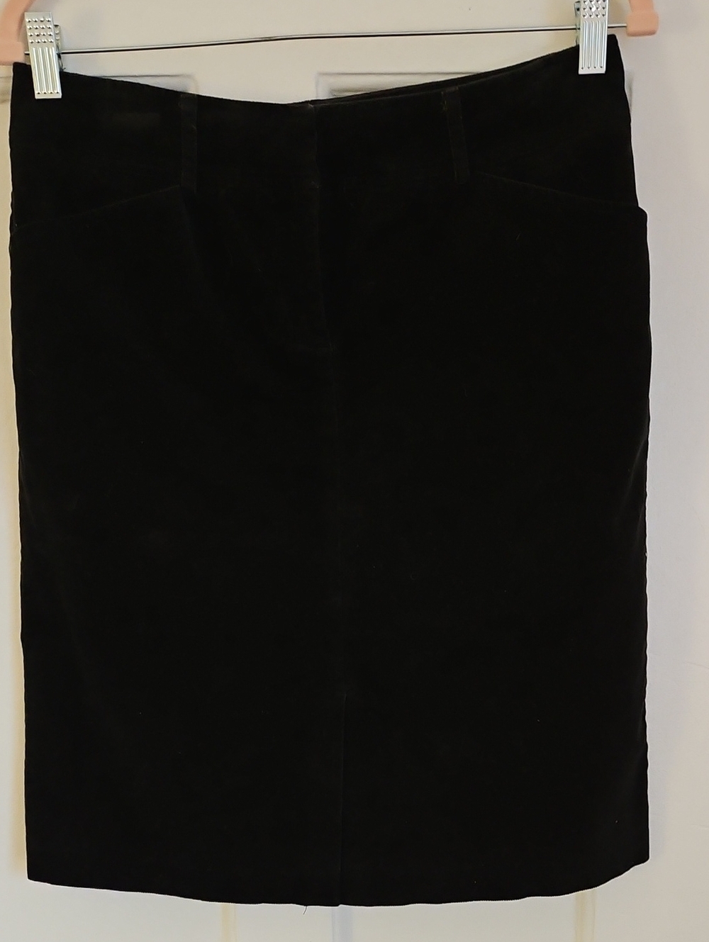 Black Suede Pencil Skirt - Women